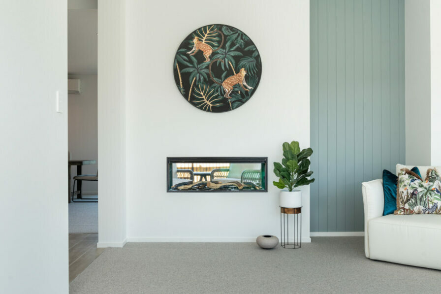 Gas fire in modern lounge