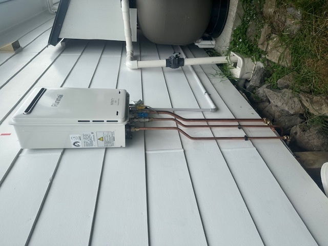 Rinnai infinity unit on weather board house