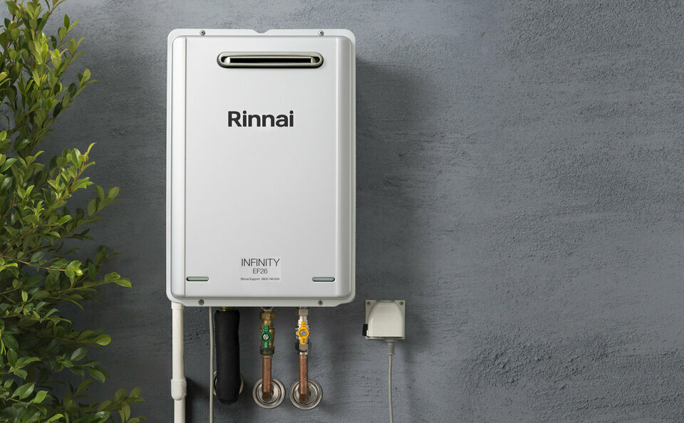 Rinnai infinity unit on house