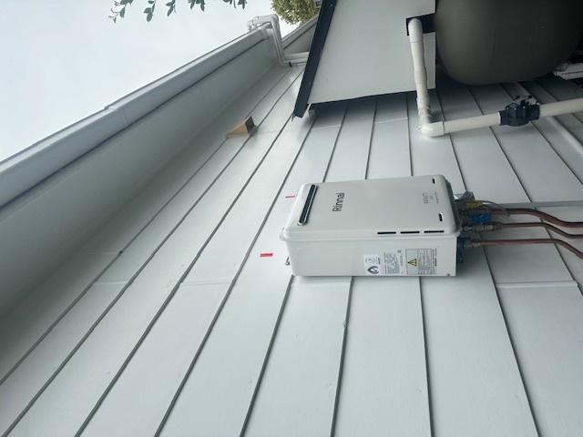 Rinnai infinity unit on house