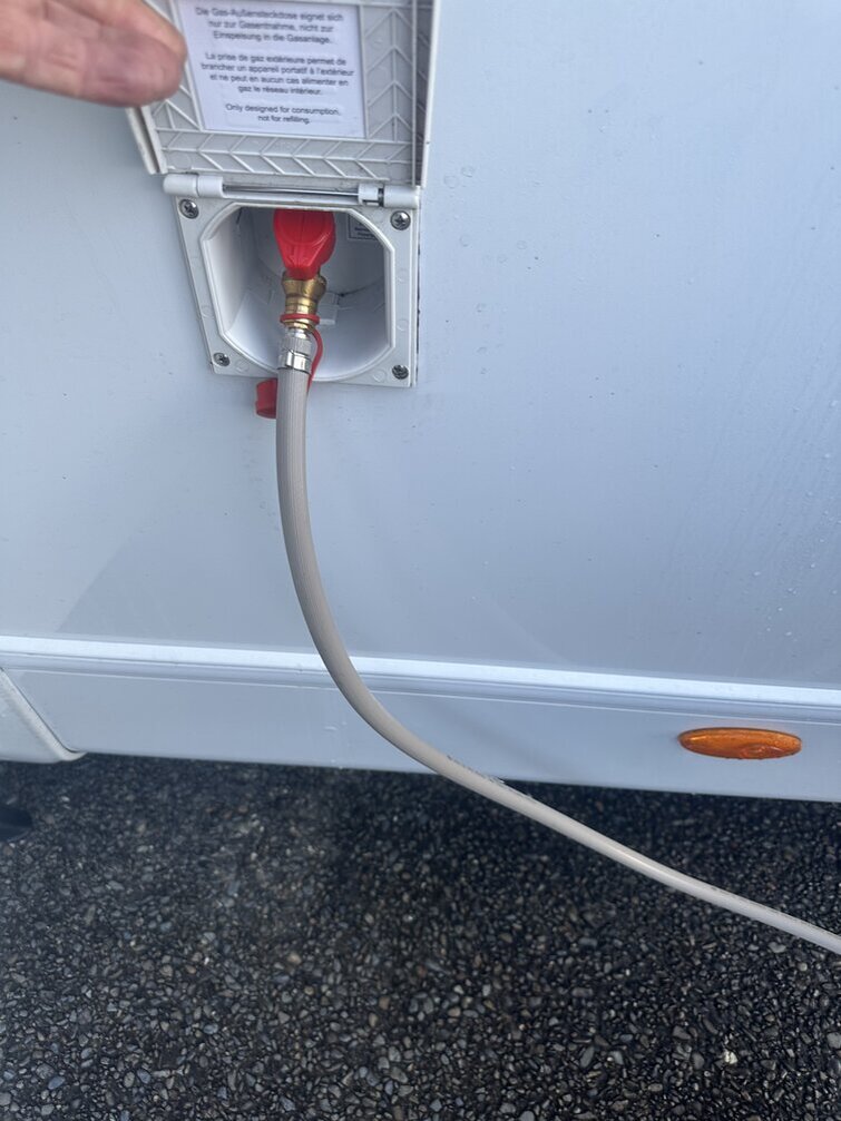 Gas installation on campevan