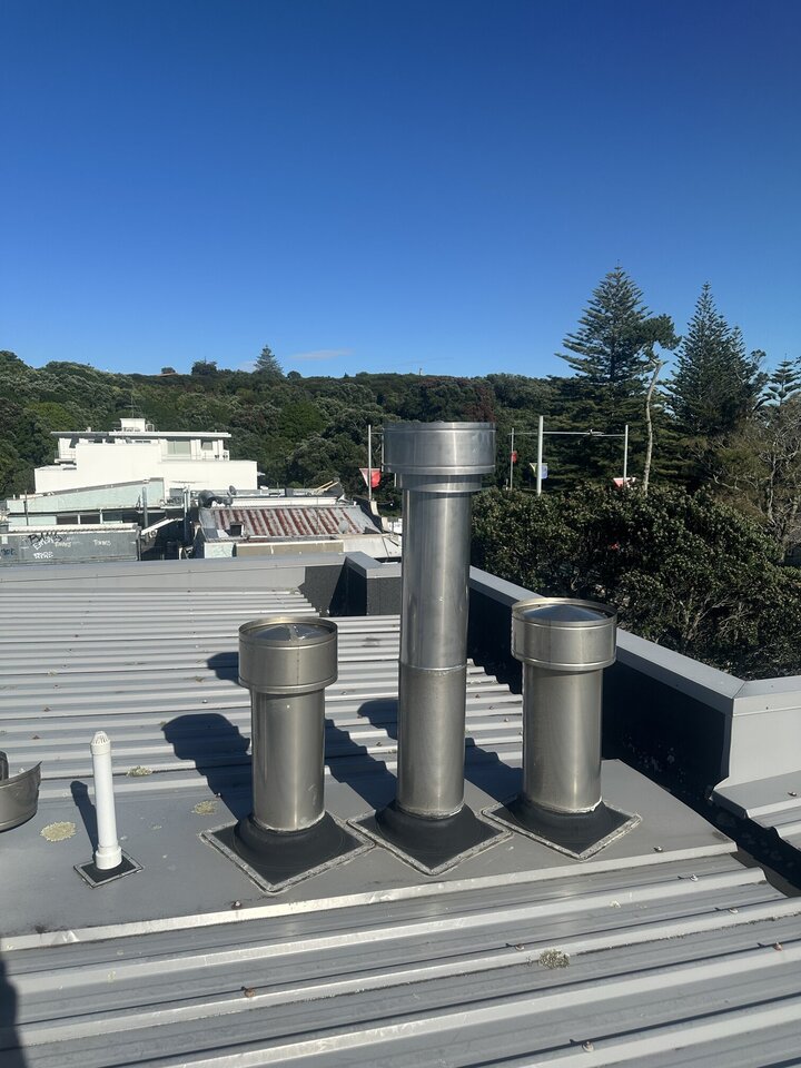 Roof top showing flue