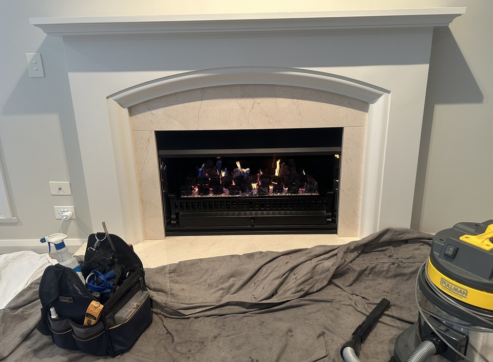 Gas fire during gas fire service